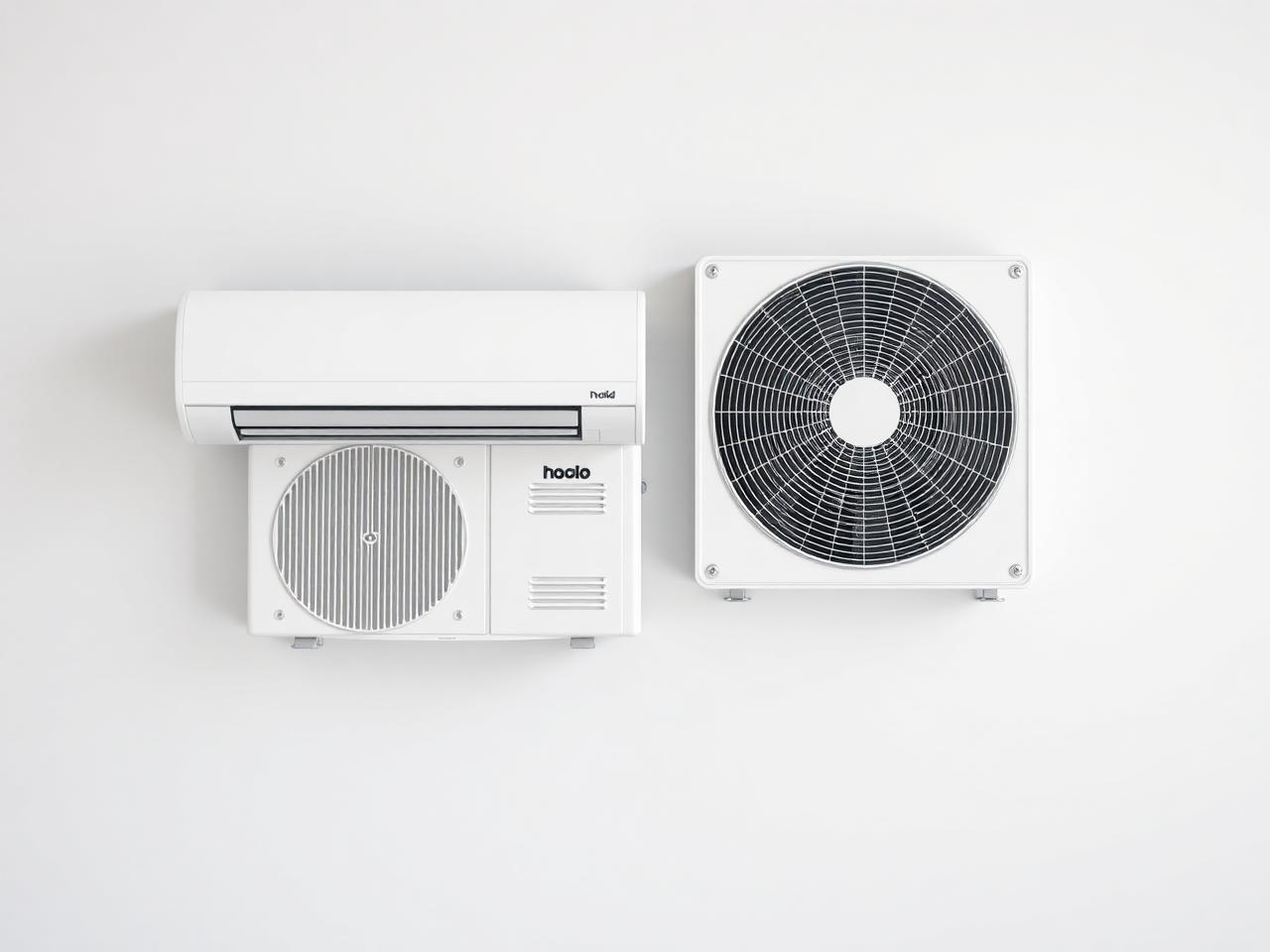 新品エアコンの室内機と室外機セット